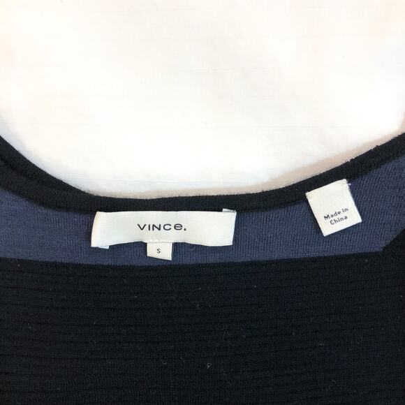 Vince Colorblock Multi-Stitch Sleeveless Wool Sweater Dress - Picture 7 of 14